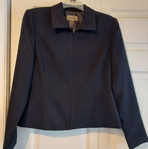 Uniform John Paul Richard Womens 10 Blazer Zip Front Jacket Black READ FLAW